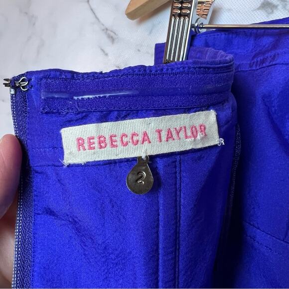 Rebecca Taylor 100% Silk Perfect Party Dress Strapless Violet Purple 2 - Picture 7 of 12